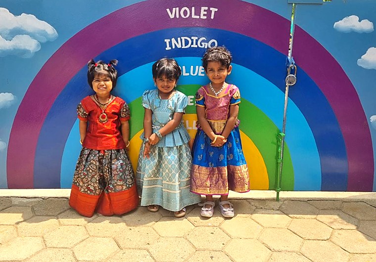 Happy students at Our Lady's International School