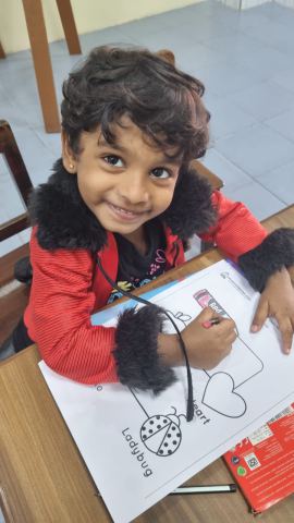 Drawing in red, on Red Day