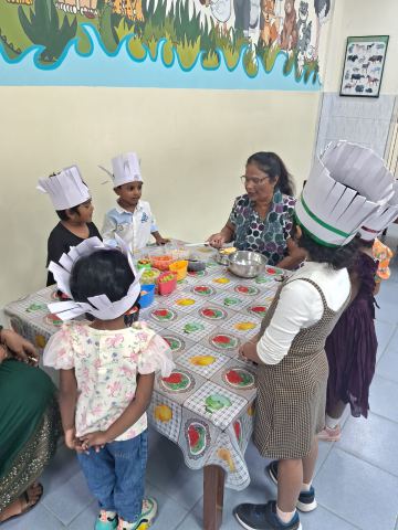 Chef hats on for a no-fire cooking session